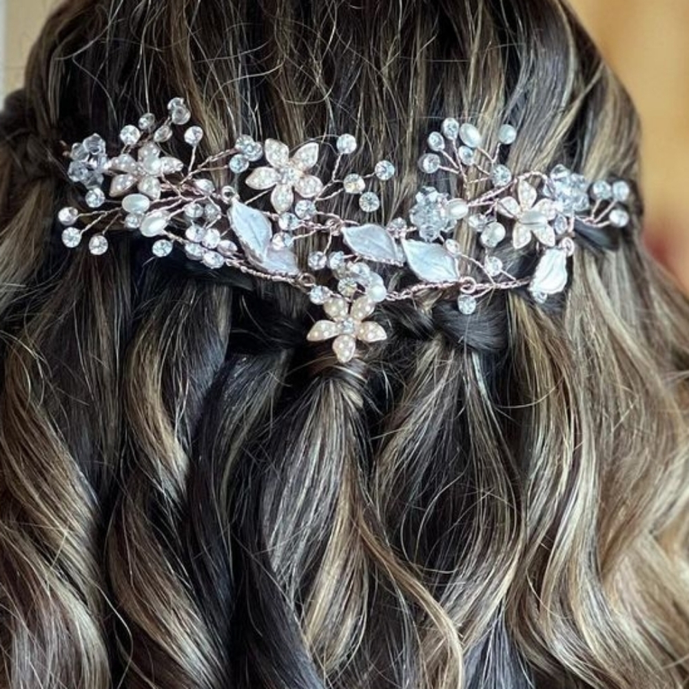 Pink Pewter Miss Fisher Hair Vine - Rose gold